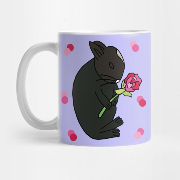 Black Bunny With Pink Rose by Anke Wonder 